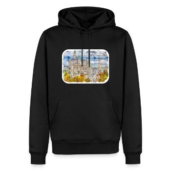 Allemagne Aquarelle Esquisse Dessinée à la main Illustration - Sweat à capuche Premium bio Homme - noir - Devant - Nico (187cm)