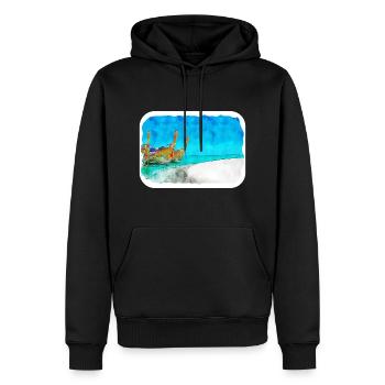 Voyage aquarelle croquis dessinés à la main illustration - Sweat à capuche Premium bio Homme - noir - Devant - Nico (187cm)