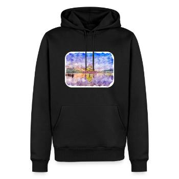 Malaisie Aquarelle Esquisse Dessinée à la Main Illustration - Sweat à capuche Premium bio Homme - noir - Devant - Nico (187cm)