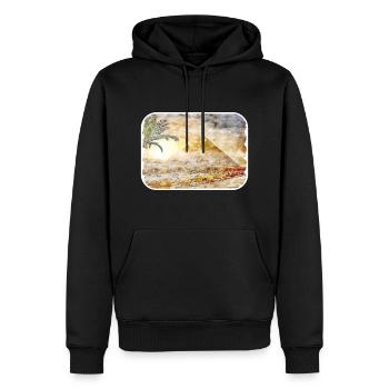 Le Caire Egypte Aquarelle Esquisse Dessinée Illustration - Sweat à capuche Premium bio Homme - noir - Devant - Nico (187cm)
