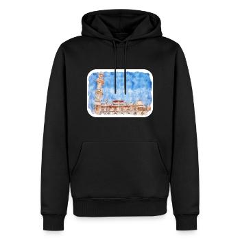 Mumbai Indien Aquarell Skizze gezeichnetes Gemälde - Männer Premium Bio Hoodie - Schwarz - Vorne - Nico (187cm)