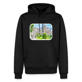 Autriche Aquarelle Esquisse Dessinée à la main Illustration - Sweat à capuche Premium bio Homme - noir - Devant - Nico (187cm)