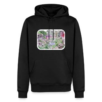 China Wahrzeichen Aquarell Skizze Farbe Illustratio - Männer Premium Bio Hoodie - Schwarz - Vorne - Nico (187cm)