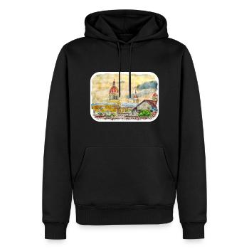 Granada Spanien Aquarell Skizze Zeichnen Zeichnen - Männer Premium Bio Hoodie - Schwarz - Vorne - Nico (187cm)
