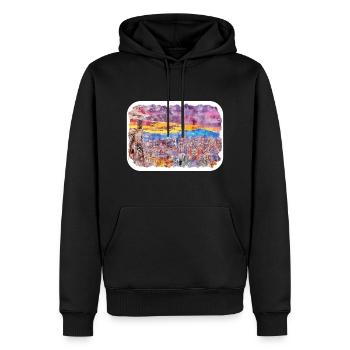 Barcelona Spanien Aquarell Skizze Zeichnen Zeichnen - Männer Premium Bio Hoodie - Schwarz - Vorne - Nico (187cm)