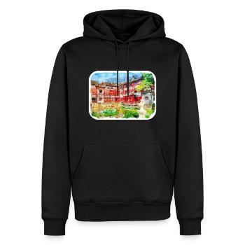 China Wahrzeichen Aquarell Skizze Farbe Illustratio - Männer Premium Bio Hoodie - Schwarz - Vorne - Nico (187cm)