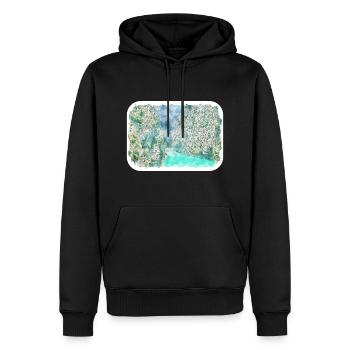 Frankreich Aquarell Skizze handgezeichnete Illustration - Männer Premium Bio Hoodie - Schwarz - Vorne - Nico (187cm)