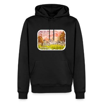 Croquis aquarelle de Turquie Illustration dessinée à la main - Sweat à capuche Premium bio Homme - noir - Devant - Nico (187cm)
