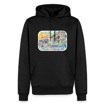 italie croquis aquarelle illustration dessinée à la main - Sweat à capuche Premium bio Homme - noir - Devant - Nico (187cm)