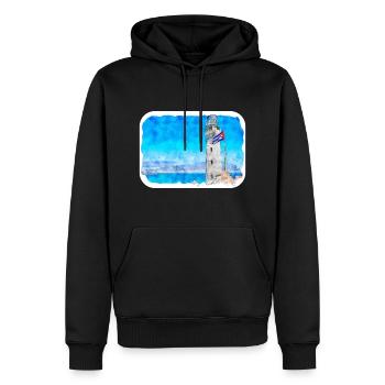 Habana Kuba Aquarell Skizze Gezeichnete Illustration - Männer Premium Bio Hoodie - Schwarz - Vorne - Nico (187cm)