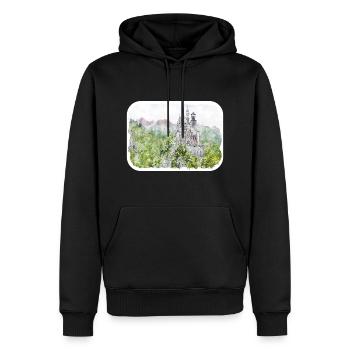 Allemagne croquis aquarelle illustration dessinée à la main - Sweat à capuche Premium bio Homme - noir - Devant - Nico (187cm)