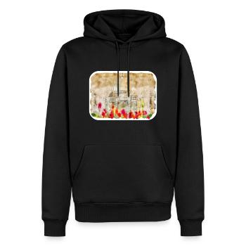 Indien Landmark Aquarell Skizze Farbe Illustratio - Männer Premium Bio Hoodie - Schwarz - Vorne - Nico (187cm)