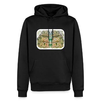 Indonésie Croquis Aquarelle Peinture Dessinée À La Main - Sweat à capuche Premium bio Homme - noir - Devant - Nico (187cm)