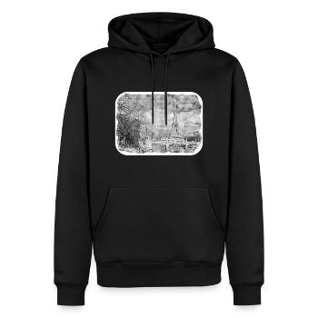 Frankreich Aquarell Skizze handgezeichnete Illustration - Männer Premium Bio Hoodie - Schwarz - Vorne - Nico (187cm)