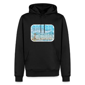 Kalifornien, USA, Aquarell, Skizze, Illustration - Männer Premium Bio Hoodie - Schwarz - Vorne - Nico (187cm)
