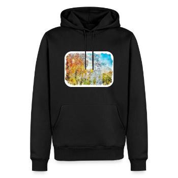 Allemagne croquis aquarelle illustration dessinée à la main - Sweat à capuche Premium bio Homme - noir - Devant - Nico (187cm)