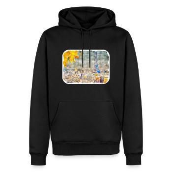 Frankreich Aquarell Skizze handgezeichnete Illustration - Männer Premium Bio Hoodie - Schwarz - Vorne - Nico (187cm)