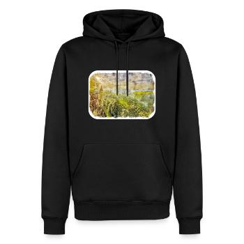 Allemagne Aquarelle Esquisse Dessinée à la main Illustration - Sweat à capuche Premium bio Homme - noir - Devant - Nico (187cm)