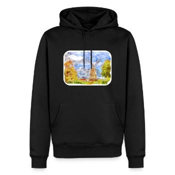 Allemagne Aquarelle Esquisse Dessinée à la main Illustration - Sweat à capuche Premium bio Homme - noir - Devant - Nico (187cm)