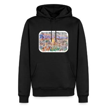 Grenade Espagne Aquarelle Sketch Illustration - Sweat à capuche Premium bio Homme - noir - Devant - Nico (187cm)