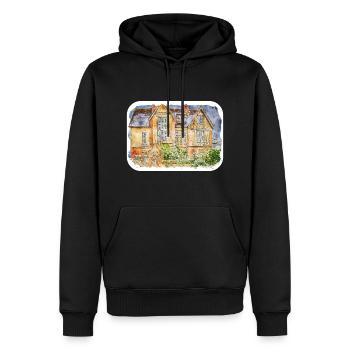 England UK Watercolor Sketch Drawn Illustration - Men’s Premium Organic Hoodie - black - Front - Nico (187cm)