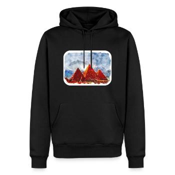 Le Caire Egypte Aquarelle Esquisse Dessinée Illustration - Sweat à capuche Premium bio Homme - noir - Devant - Nico (187cm)