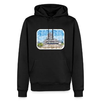 Japan Aquarellskizze Handgezeichnete Illustration - Männer Premium Bio Hoodie - Schwarz - Vorne - Nico (187cm)