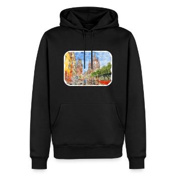 San Miguel De Allende Mexique Aquarelle Esquisse Dra - Sweat à capuche Premium bio Homme - noir - Devant - Nico (187cm)
