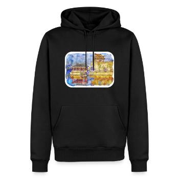 Beijing Chine Aquarelle Sketch Painting - Sweat à capuche Premium bio Homme - noir - Devant - Nico (187cm)