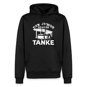 Die Jungs von der Tanke Geschenk lustig Spruch - Männer Premium Bio Hoodie - Schwarz - Vorne - Nico (187cm)