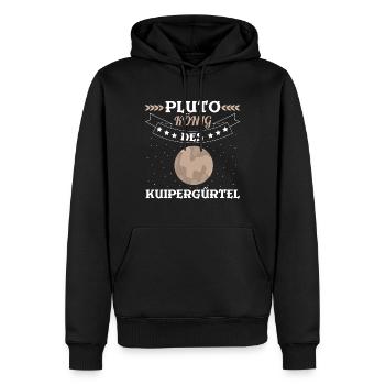Pluto König des Kuipergürtels Weltall Planeten - Männer Premium Bio Hoodie - Schwarz - Vorne - Nico (187cm)