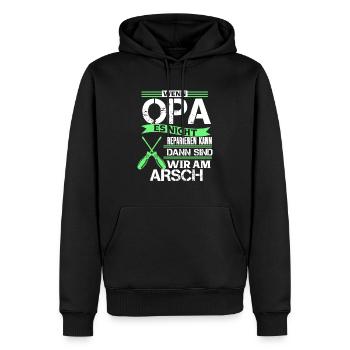 Wenn es Opa nicht reparieren kann lustig Spruch - Männer Premium Bio Hoodie - Schwarz - Vorne - Nico (187cm)