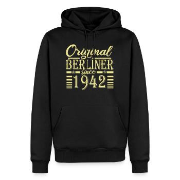 berliner original since 1942 geburtstag - Männer Premium Bio Hoodie - Schwarz - Vorne - Nico (187cm)