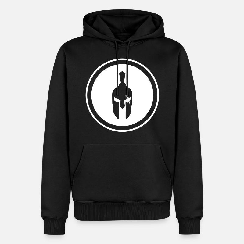 Spartaner Helm Gladiator - Männer Premium Bio Hoodie - Schwarz