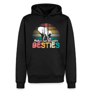 Mère et fille Cadeau d’amour de la fête des mères - Sweat à capuche Premium bio Homme - noir - Devant - Nico (187cm)