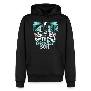 Bester Sohn Geschenk - Männer Premium Bio Hoodie - Schwarz - Vorne - Nico (187cm)