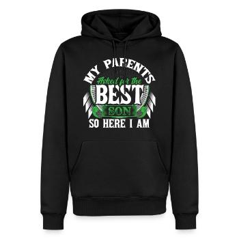 Bester Sohn Mutter Geschenk - Männer Premium Bio Hoodie - Schwarz - Vorne - Nico (187cm)