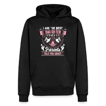 Tochter Liebe Niedlich Geschenk - Männer Premium Bio Hoodie - Schwarz - Vorne - Nico (187cm)