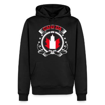 Idée cadeau du drapeau canadien du Canada - Sweat à capuche Premium bio Homme - noir - Devant - Nico (187cm)