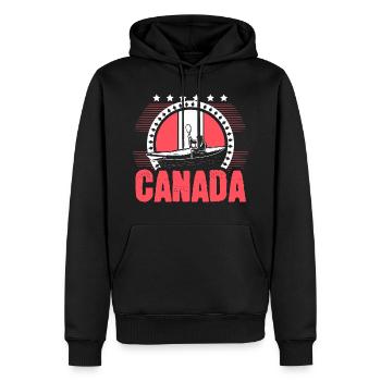 Pays de la feuille d’érable au Canada - Sweat à capuche Premium bio Homme - noir - Devant - Nico (187cm)