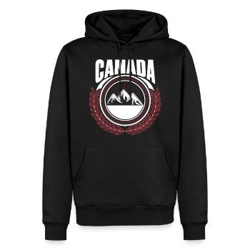 Idée cadeau du pays de naissance de l’érable Canada - Sweat à capuche Premium bio Homme - noir - Devant - Nico (187cm)