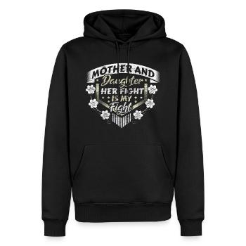 Idée cadeau de famille mère-fille - Sweat à capuche Premium bio Homme - noir - Devant - Nico (187cm)