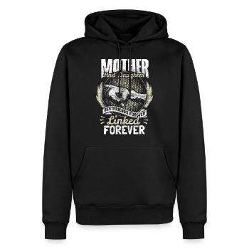 Mère et fille Fête des mères Amour - Sweat à capuche Premium bio Homme - noir - Devant - Nico (187cm)