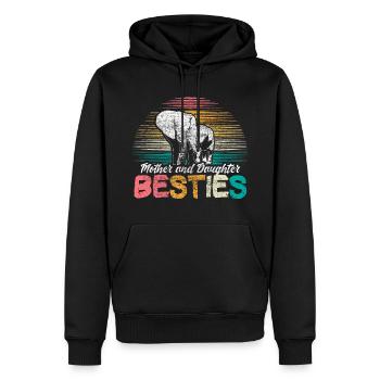 Mère Fille Meilleures Amies - Sweat à capuche Premium bio Homme - noir - Devant - Nico (187cm)