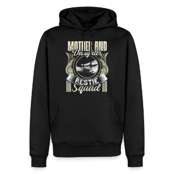 Mutter und Tochter Kindertag Eltern Geschenkidee - Männer Premium Bio Hoodie - Schwarz - Vorne - Nico (187cm)