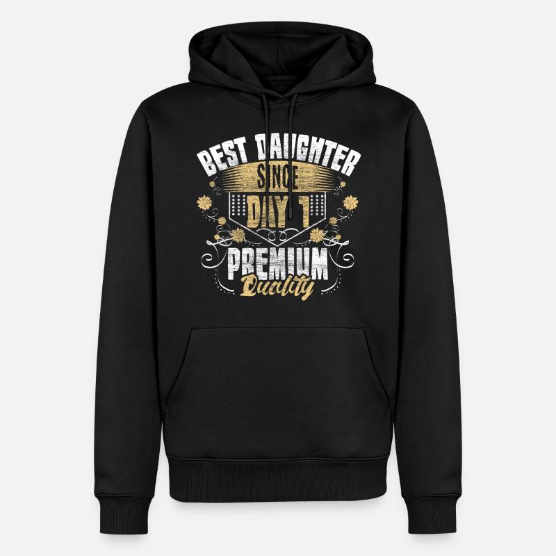 Tochter Vater Süß Geschenkidee - Männer Premium Bio Hoodie - Schwarz