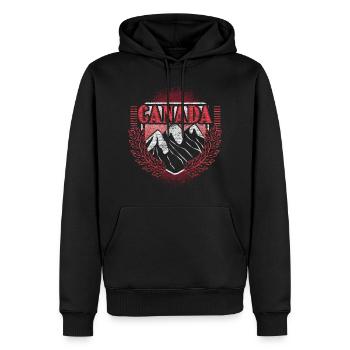 Pays de naissance du Canada - Sweat à capuche Premium bio Homme - noir - Devant - Nico (187cm)