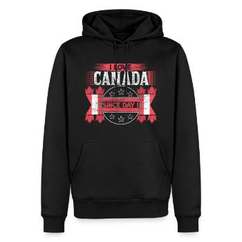 Idée cadeau Canada Snow Origin - Sweat à capuche Premium bio Homme - noir - Devant - Nico (187cm)