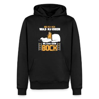 Faulenzen Chillen lustiges Motiv Faultier Spruch - Männer Premium Bio Hoodie - Schwarz - Vorne - Nico (187cm)