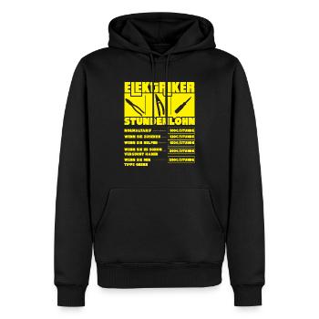 Lustiges Elektriker Shirt Stundenlohn Geschenk - Männer Premium Bio Hoodie - Schwarz - Vorne - Nico (187cm)